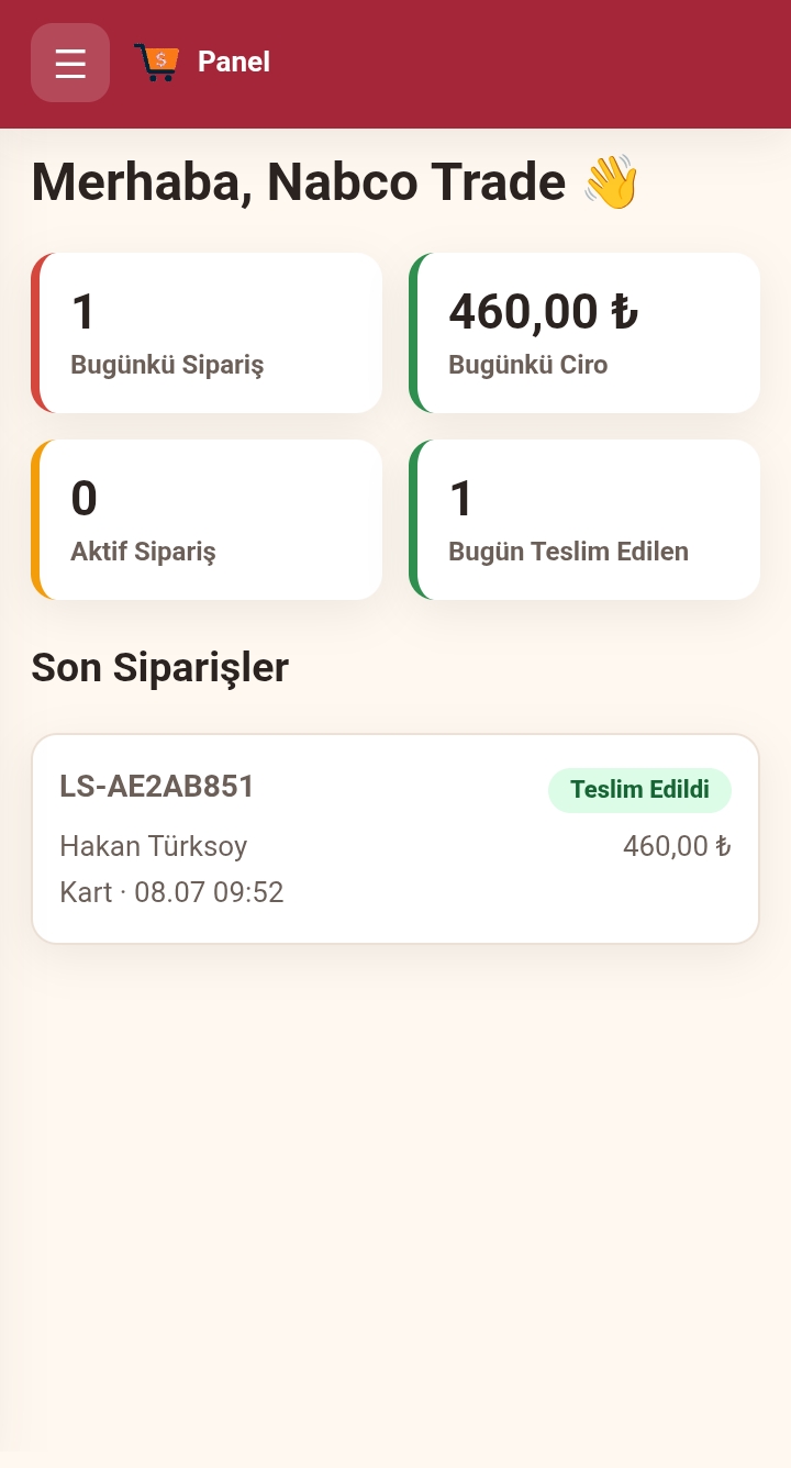 Yönetim paneli ana ekranı